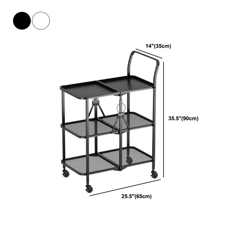 35.43" High Rolling Modern Prep Table Metal Prep Table for Dining Room