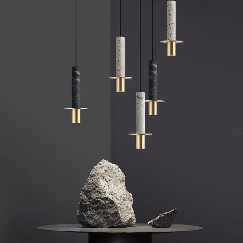 Stone Unique Shade Hanging Lights Modern Style 1 Light suspendu Mount Mount pour chambre à coucher