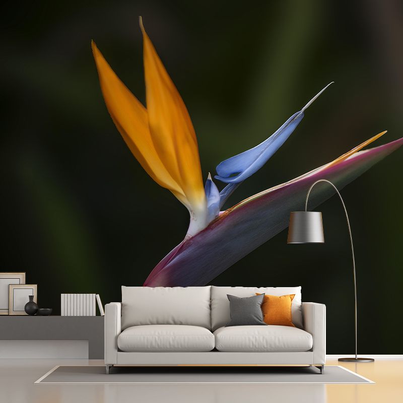 Bird of Paradise Flower Mural Decal Modern Style Moisture Resistant for Sitting Room