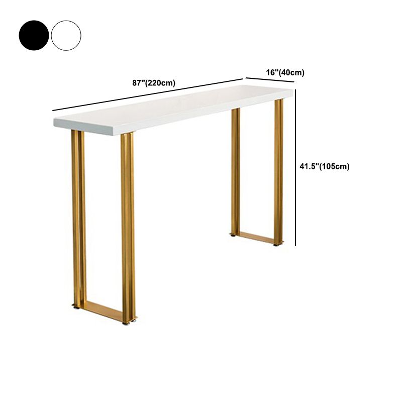 Glam Style Bar Table 42-inch Height Wood Top Bistro Table with Gold Pedestal