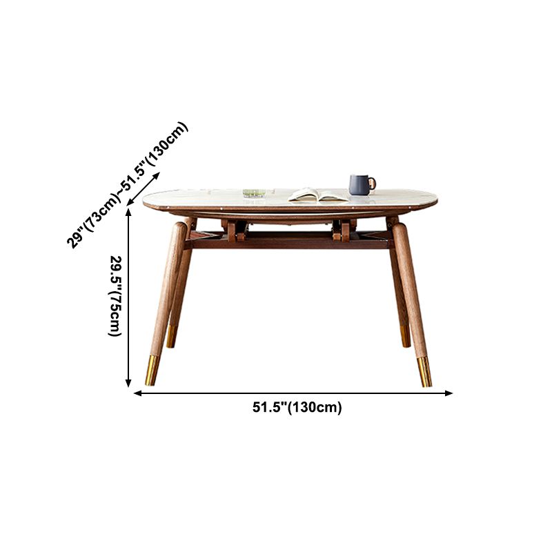 Tavolo da pranzo rotondo moderno bianco sinterizzato in pietra tavolo da pranzo con 4 gambe