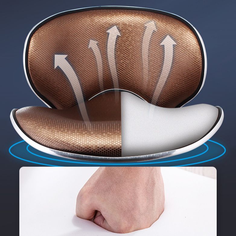 Scandinavian Metal Barstool Low Back PU Leather Adjustable Barstools in Matte Finish