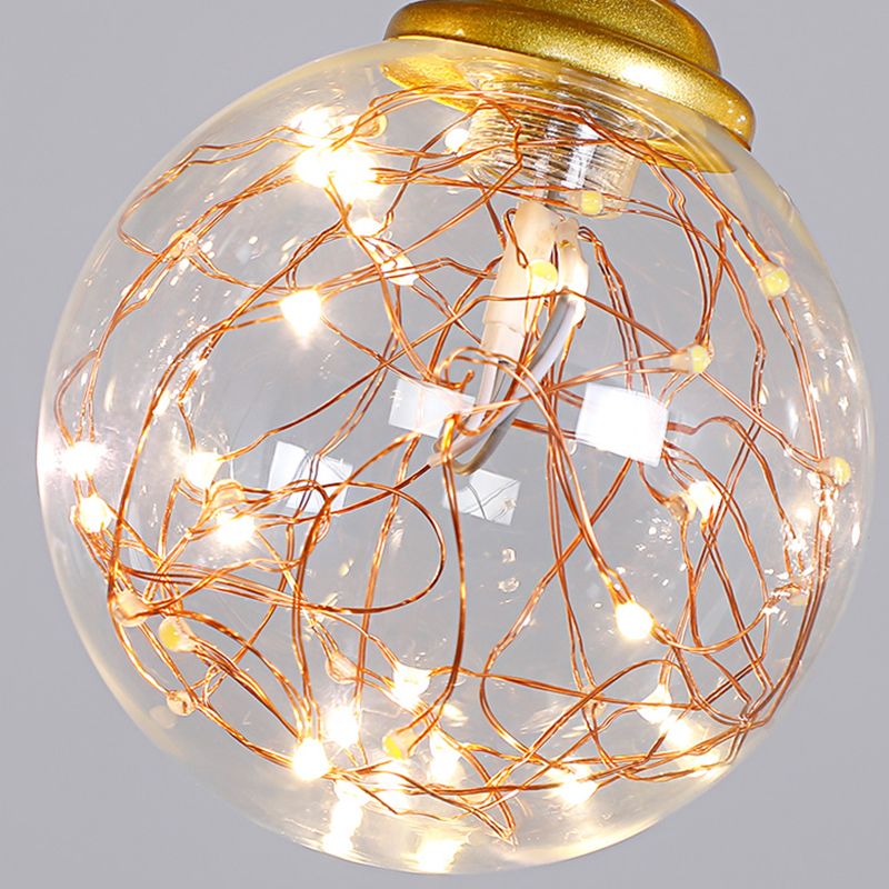 Spherical Shape Island Pendants Contemporary Glass 5 Light Hanging Lights