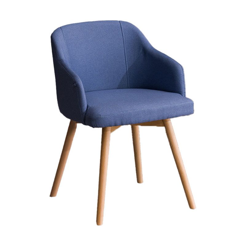 Modern Style Wood Arm Chair Upholstered Fabric Dining Side Chair 19.6"x19.6"x29.9"