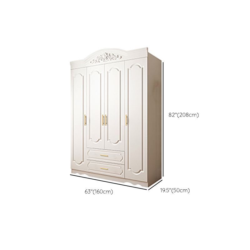 Hinged Engineered Wood Wardrobe Cabinet French Country Wardrobe Closet