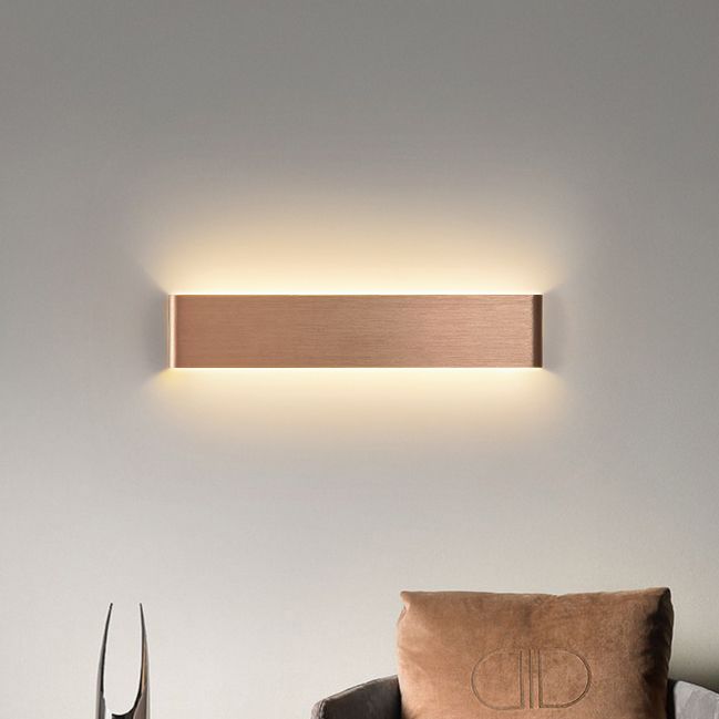 Rectangle Shape Wall Light Modern Style Metal 1 Light Wall Mount Light