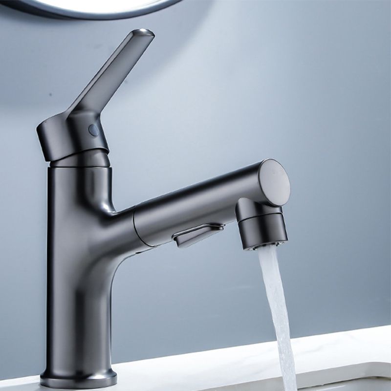Vessel Sink Faucet Modern Pull-out Bathroom Faucet with One Lever Handle