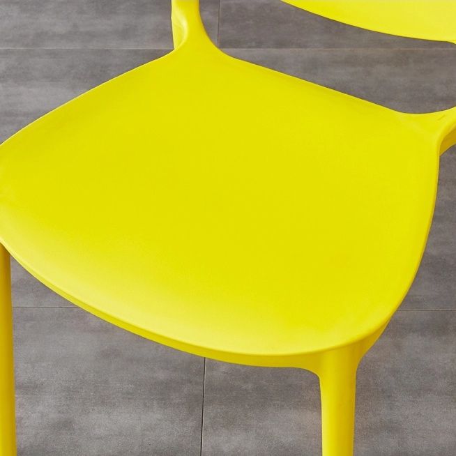 Plastic Open Back Dining Chair Indoor-Outdoor Stackable Side Chair