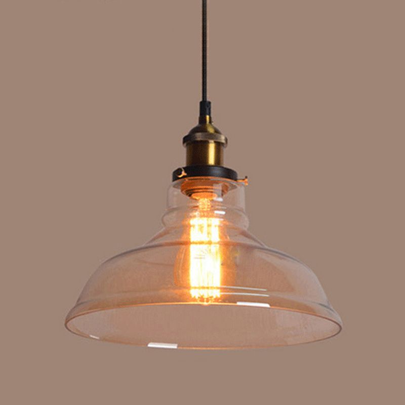 1-licht vintage glazen hanger lamp metalen lamphouder ontwerp industriële stijl verlichtingsarmatuur voor gang gang