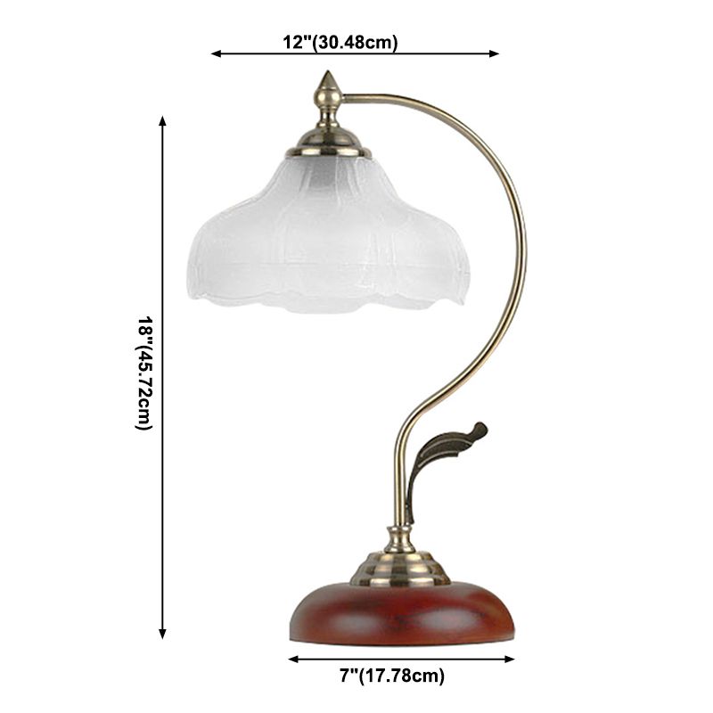 Flower Table Light Modern Nightstand Lamps Wood 1 Light Table Lamp in Gold
