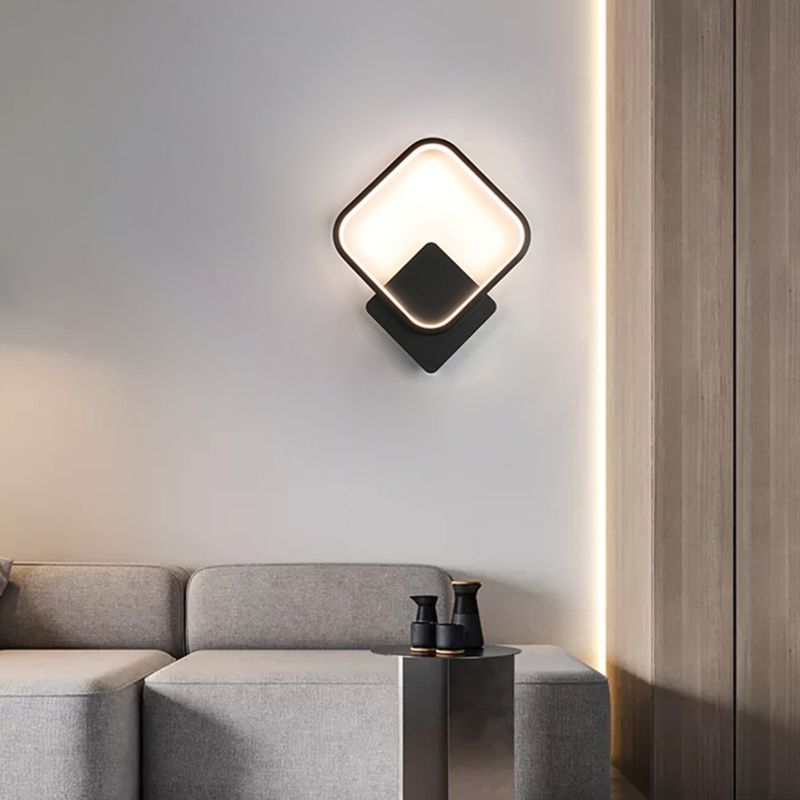 Modernism Single White/Black Wall Mounted Sconce Metal LED Wall Light