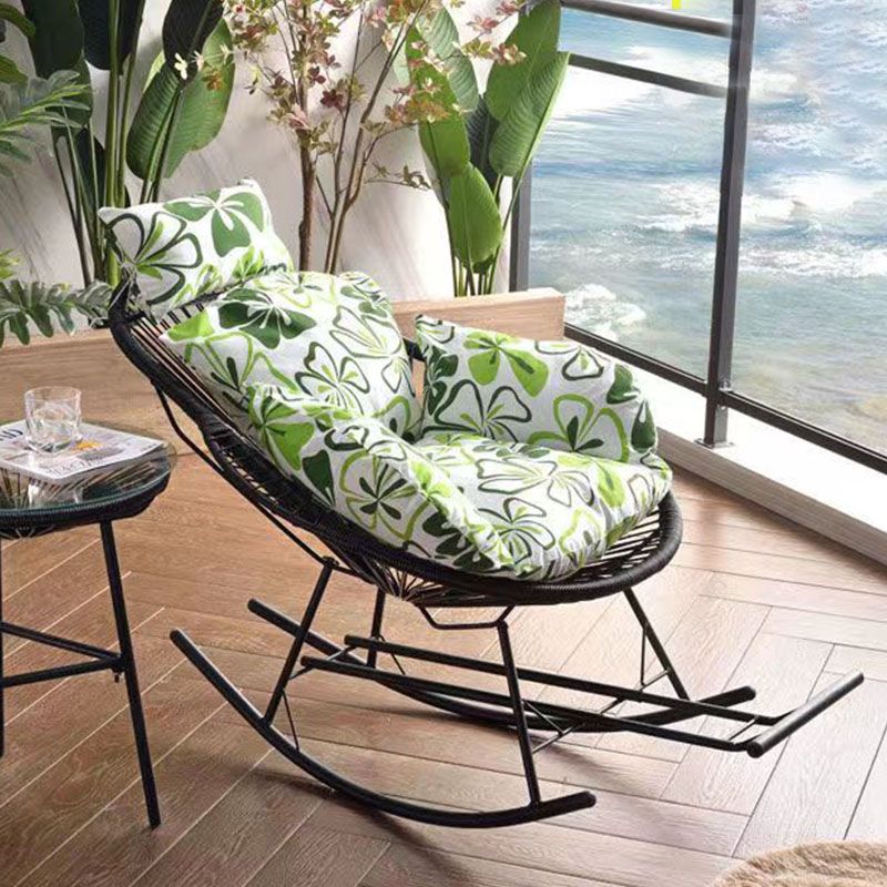 Modern Woven Rope Rocker Chair Rattan Rocking Chair for Living Room