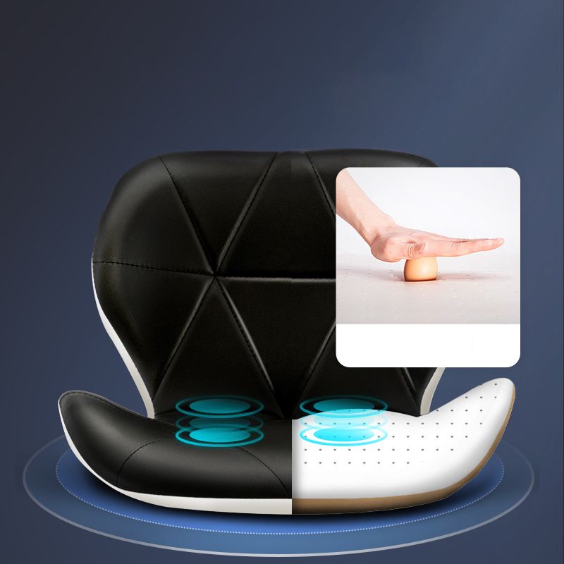 Scandinavian Metal Barstool Faux Leather Footrest Adjustable Counter Stool