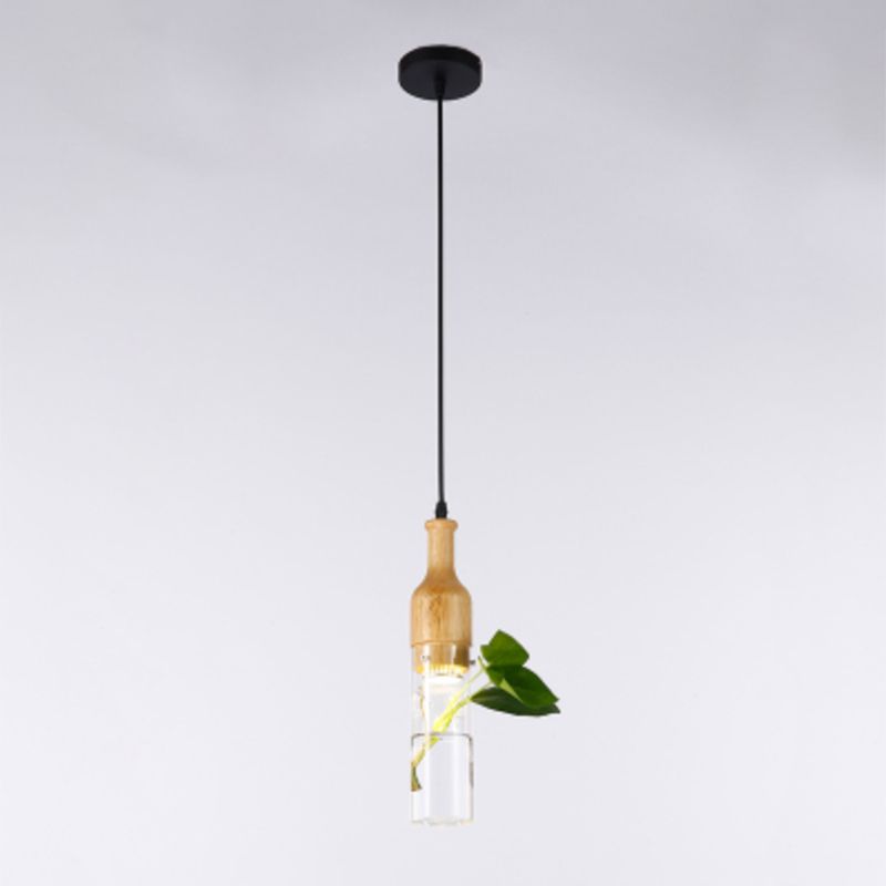 Planter Hanging Lamp Contemporary Clear Glass 1-Light Study Room Lighting Pendant