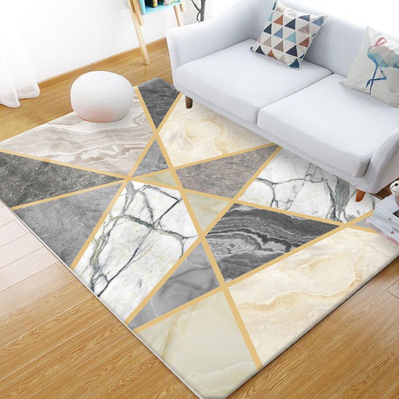 Fancy Area Area Tapis motif géométrique Modèle Polyester Area Tapis de support sans glissement pour décoration intérieure