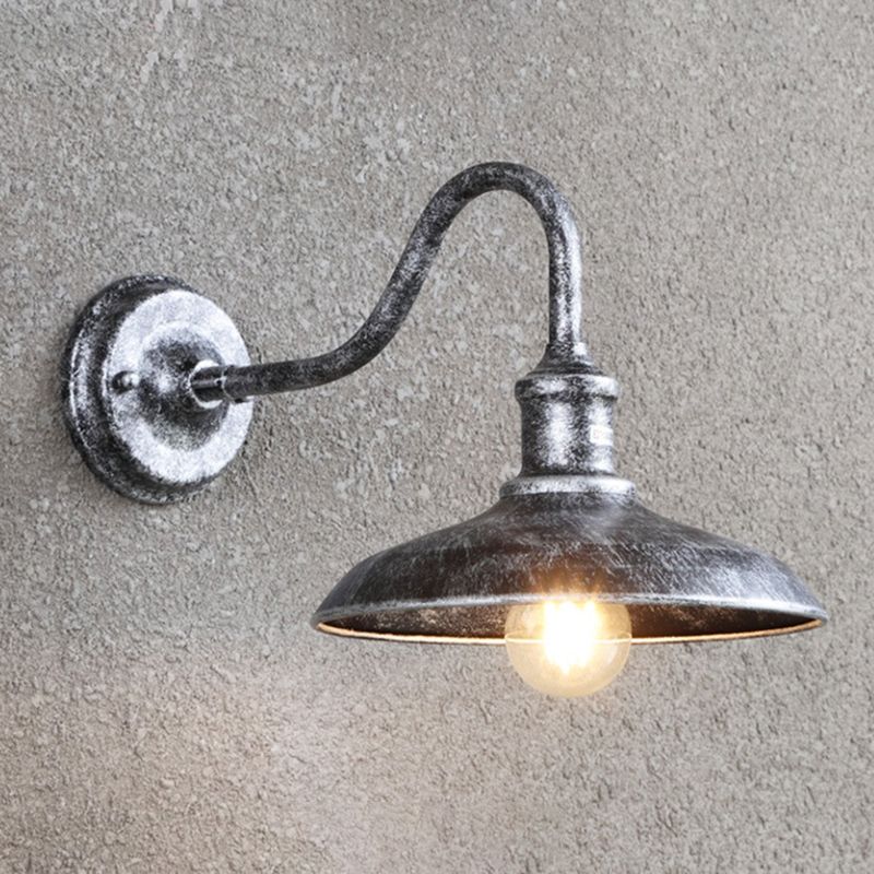 Industrial Retro Barn Wall Lamp Wrought Iron 1-Light Wall Light for Exterior Spaces