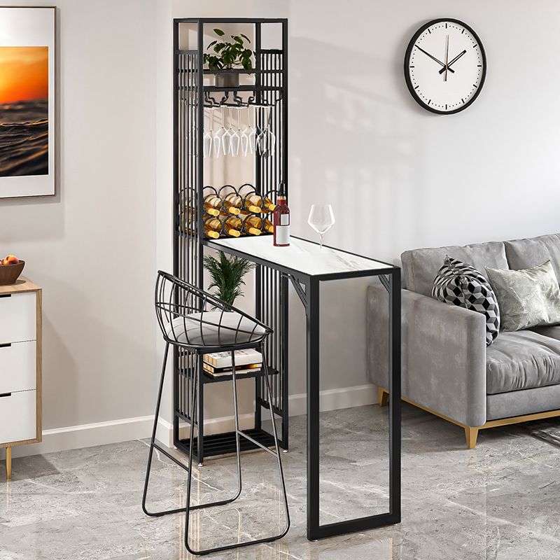 Rectangle Double Pedestal Bistro Bar Desk Indoor Bistro Bar Height Cocktail Table