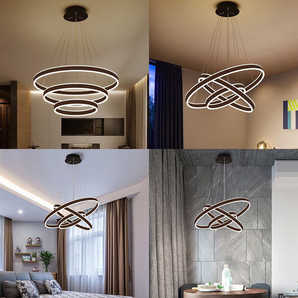 ANELLO BLACO/BRACCHI SPENDANTE CONTEMPOUNTO CONTEMPOUNTO 2/3/4 LUCI LADELIER ACRILICO IN LUCE COLDA/BIANCA