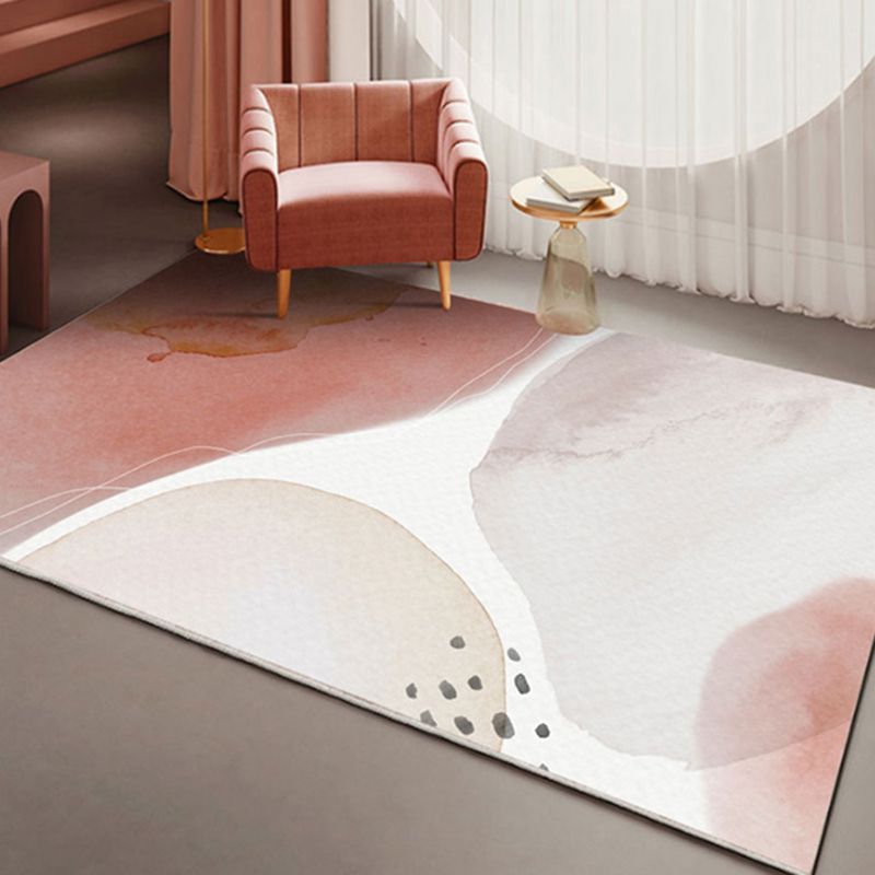 Novelty Living Room Rug Multi Colored Color Block Area Carpet Polyster Anti-Slip Backing Stain-Resistant Indoor Rug