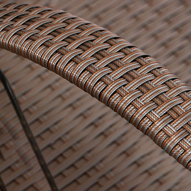 Modern Spindle Wicker Rocking Chair Metal Frame Wheel Handrail Design Rocker Chair