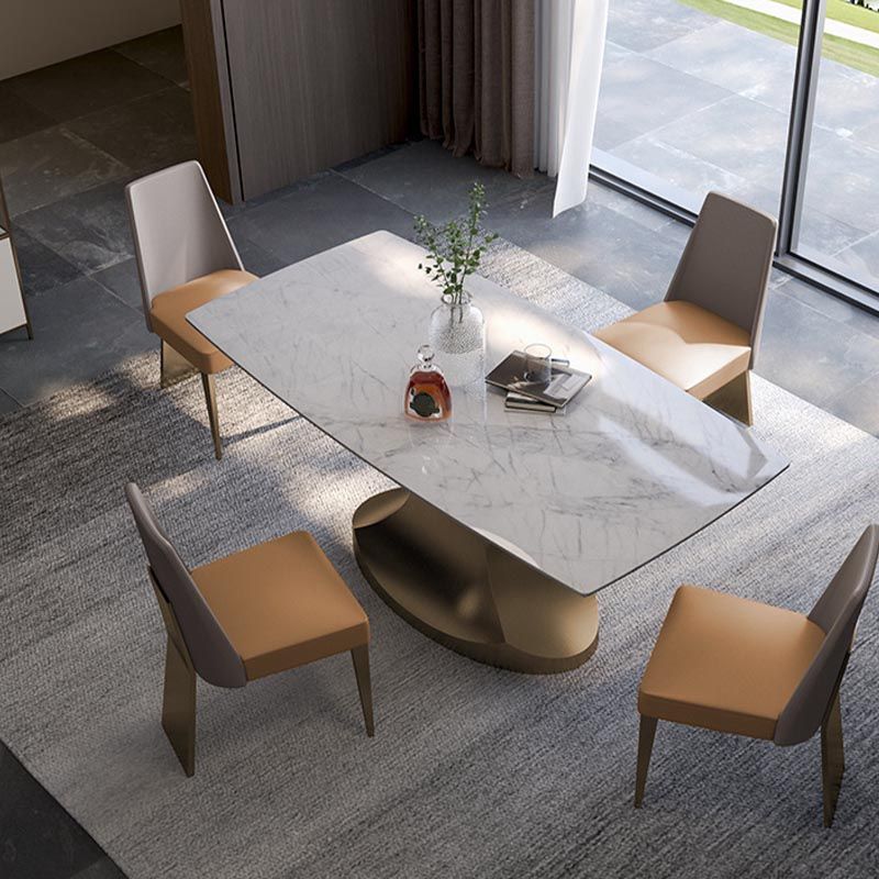 Designer Style Marble Top Dining Set Rectangle 1/4/5 Pieces Dining Room Table Set
