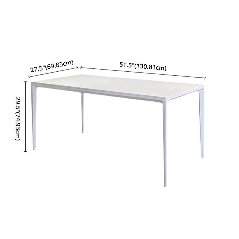 Modern Sintered Stone Top Standard Dining Set White Rectangle Shape Dining Set for Kitchen