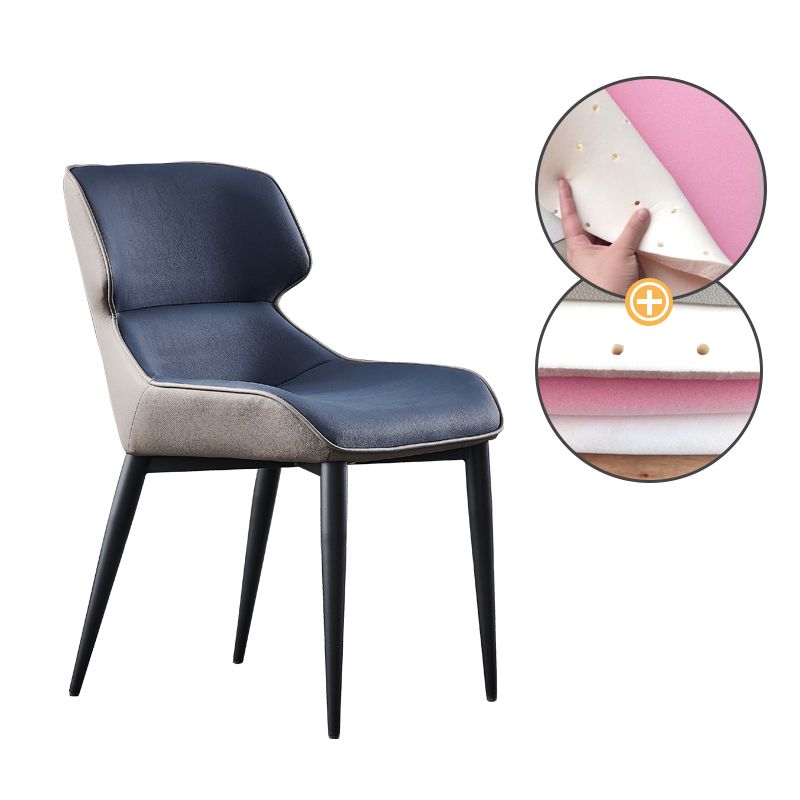 Nordic Style Leder Esszimmerstuhl Wingback Seitenstuhl für den Heimgebrauch