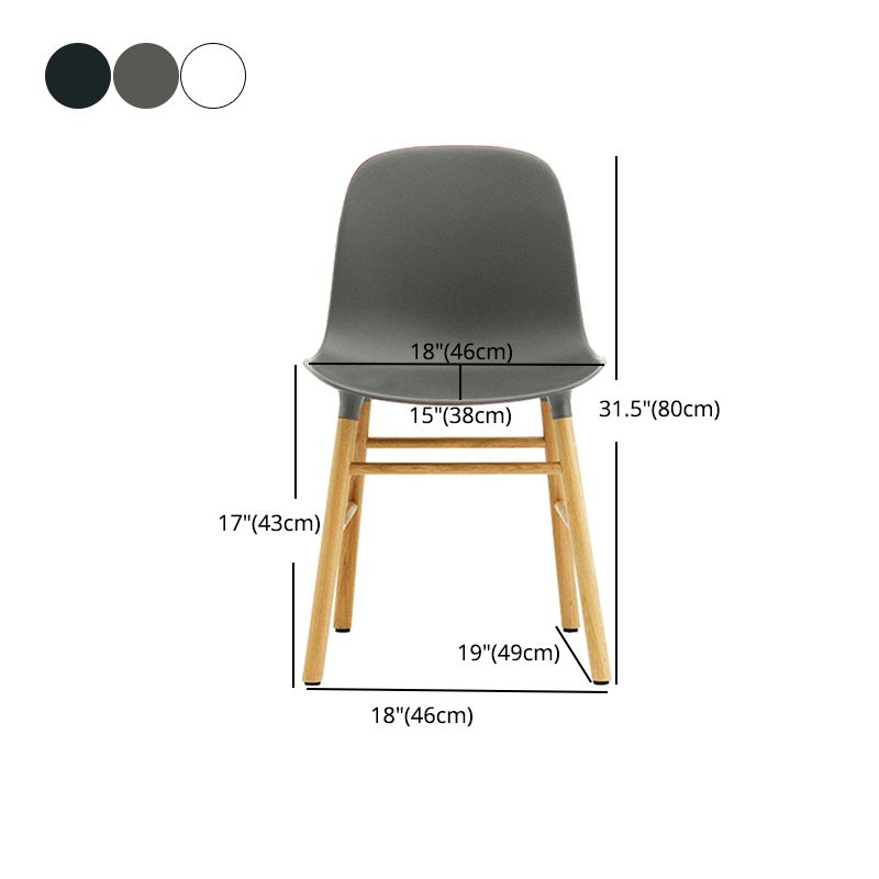 Sillas de estilo moderno, sillas sin brazos con patas de madera para cocina