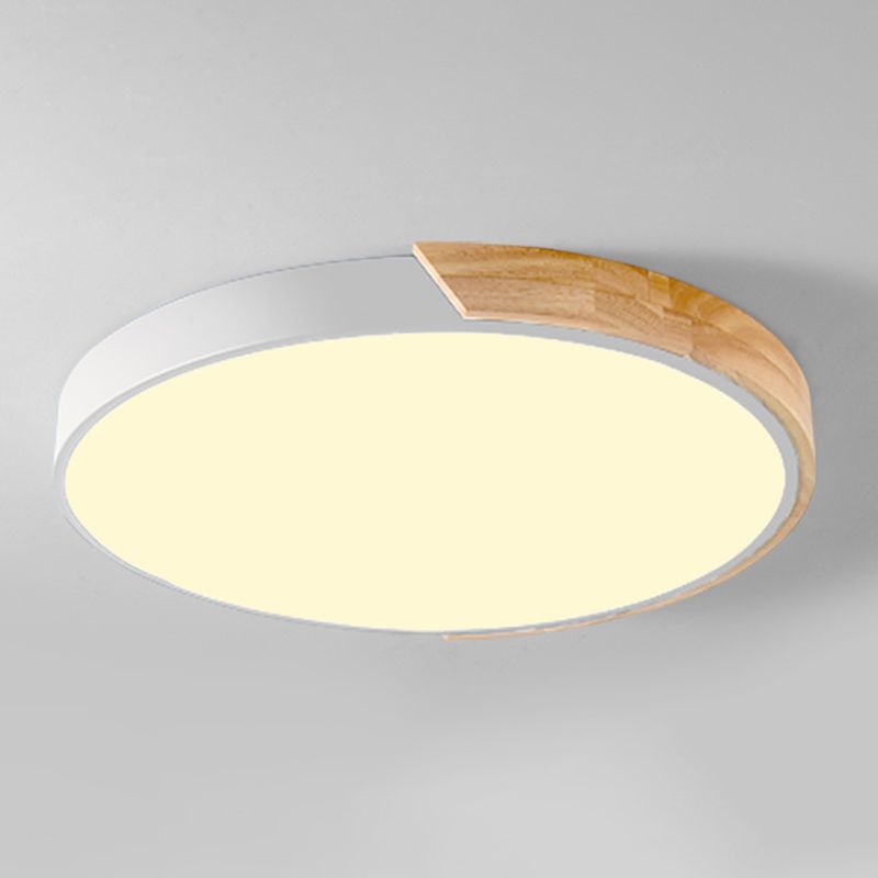 Plafonnier LED de forme ronde macaron fer moderne 1 lumière encastré pour chambre d'étude