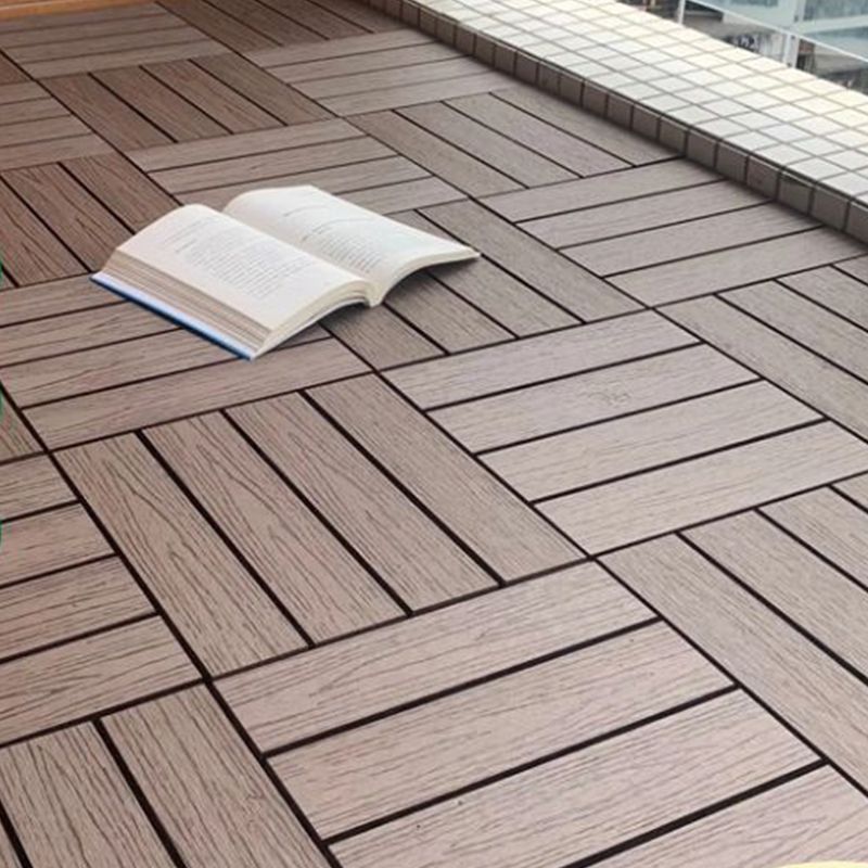 Wooden Flooring Tile Solid Color Click Lock Non-Skid Outdoor Patio