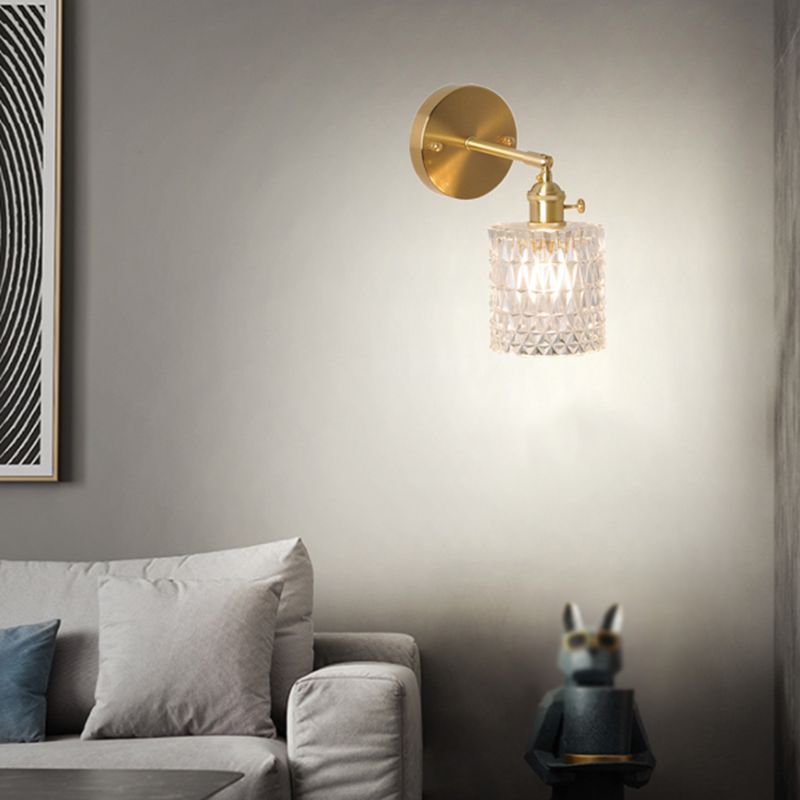 Industrial Glass Wall Light Metal Golden Lighting for Restaurant