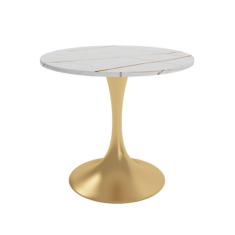 Glam Sintered Stone Dining Table Set Round 1/3/4/5 Pieces Dining Set for Home Use