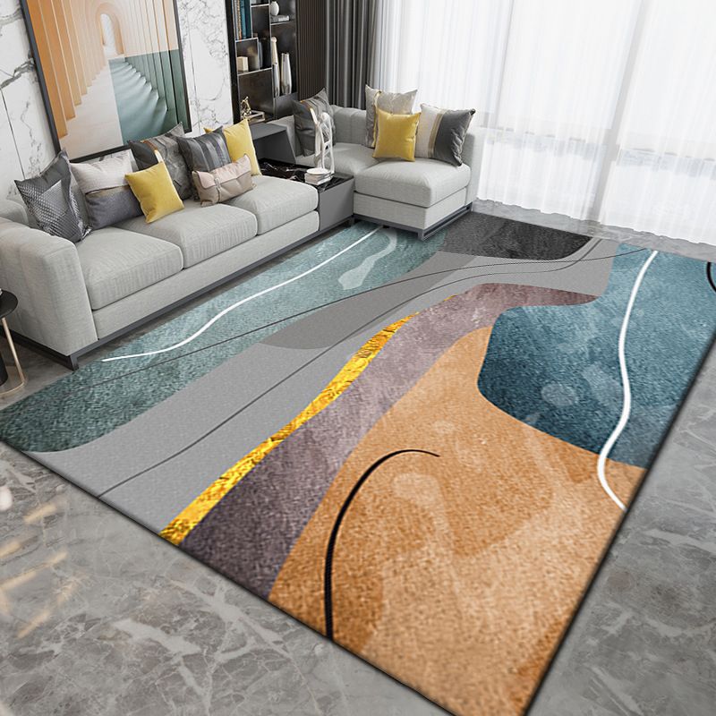Nordic Minimalist Indoor Rug Abstract Polyester Rug Non-slip Area Carpet for Living Room