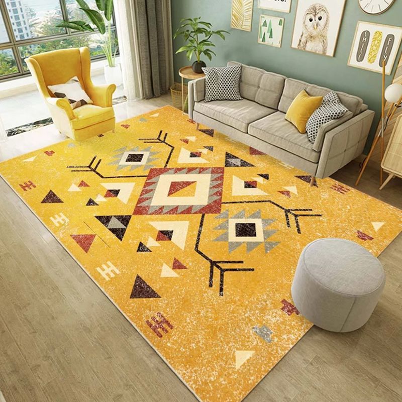Unique Geo Pattern Rug Multi Colored Polypropylene Indoor Rug Anti-Slip Backing Pet Friendly Area Carpet for Decoration