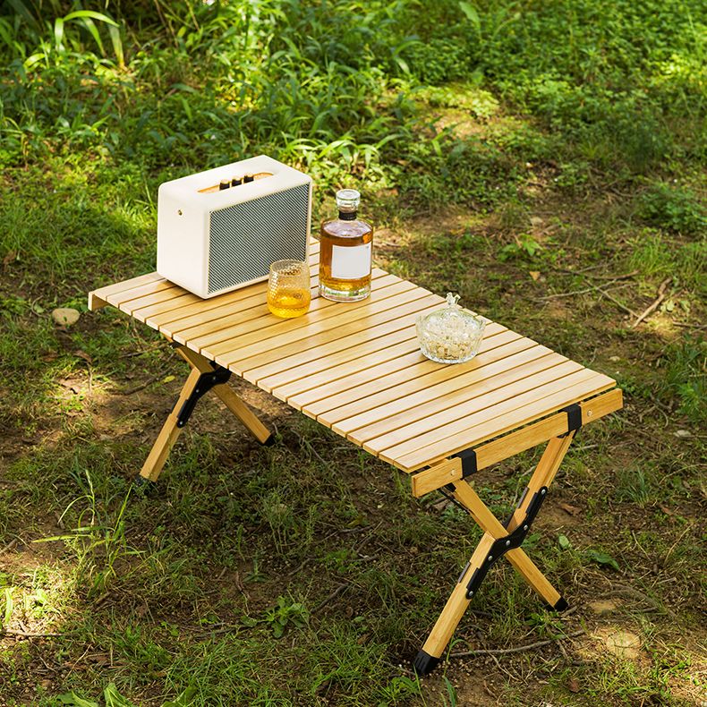 Industrial Solid Wood Folding Table No Natural Variation Rectangle Camping Table