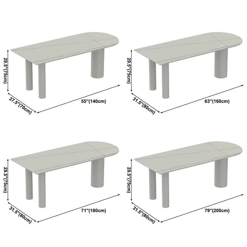 Metal Contemporary Free Form Table Sintered Stone Dining Table for Home
