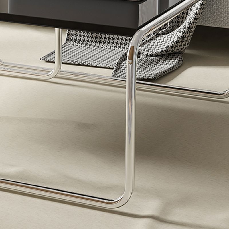 Sled 2 Nesting Coffee Table Modern Glass Coffee Table in Black and White