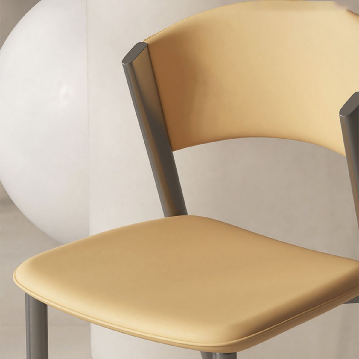 Faux Leather  Dining Chairs Designer style Open Back Armless Chair