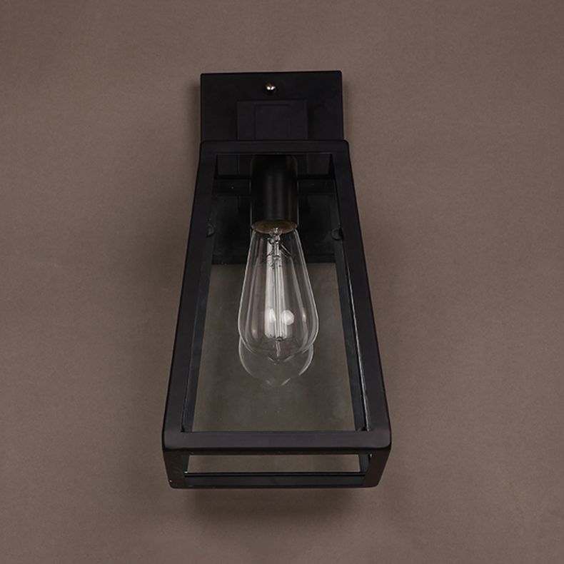 Retro Glass Shade Wall Light Black 1 Light 10.5" High Wall Sconce for Bar