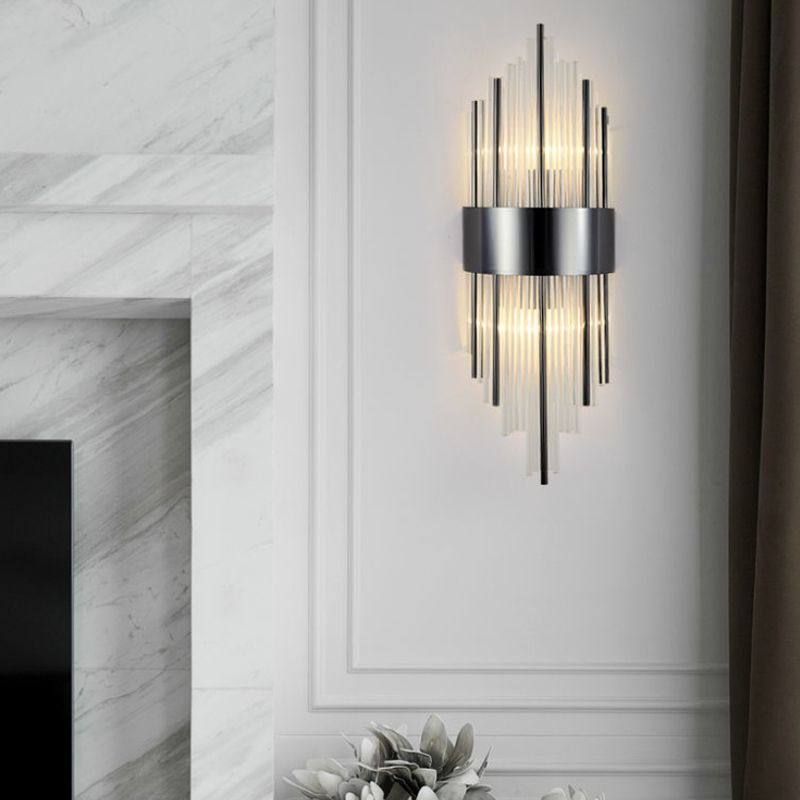 Einzigartige Schattenkristallwandleuchter moderner Stil 2 Leuchten Wandmontage Leuchte Leuchte