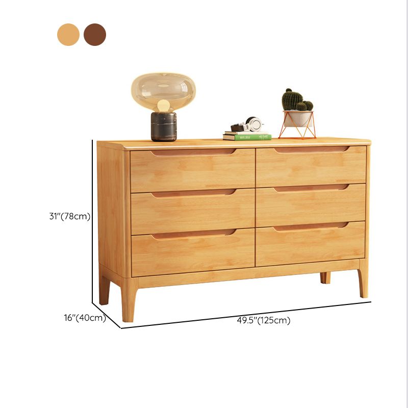 Contemporary Chest Home Rubber Wood Storage Chest with Drawers
