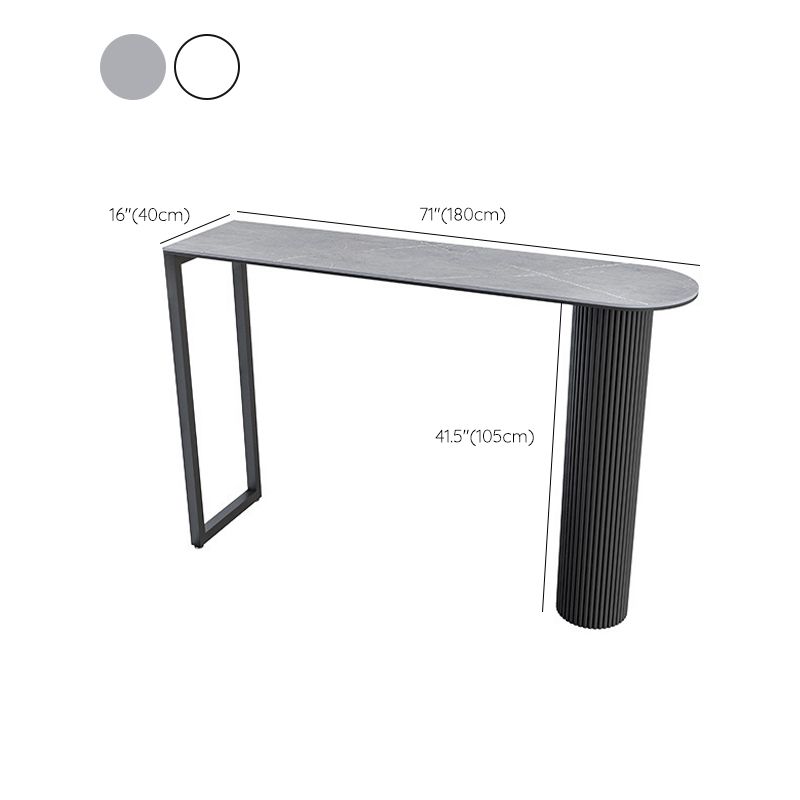 Modern Sintered Stone Bar Table Metal Base Dining Table for Kitchen Living Room