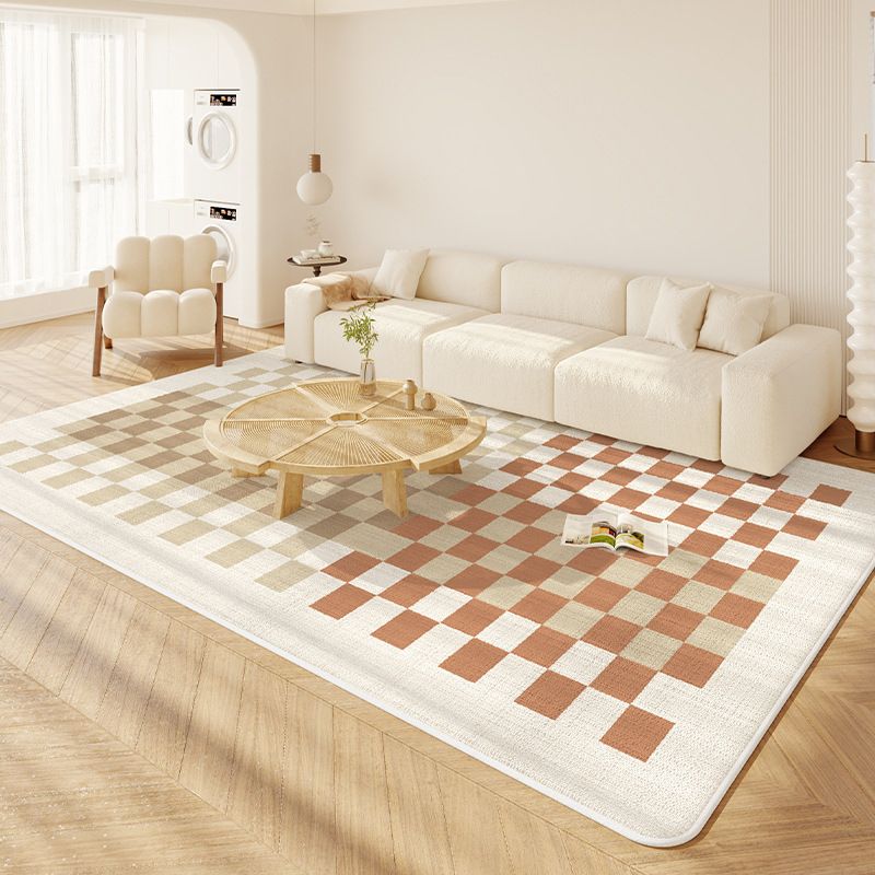 Nordic Simple Rug Light Color Imitation Cashmere Indoor Rug Non-slip Area Carpet for Bedroom