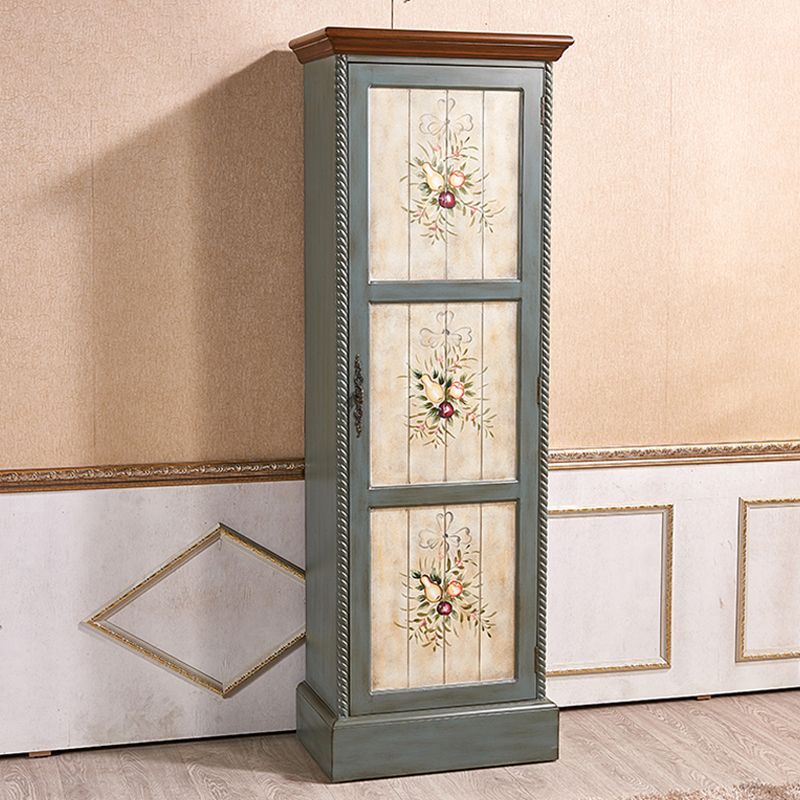Coastal Cabinet with Hinged Door Wood Matte Finish Storage Cabinet