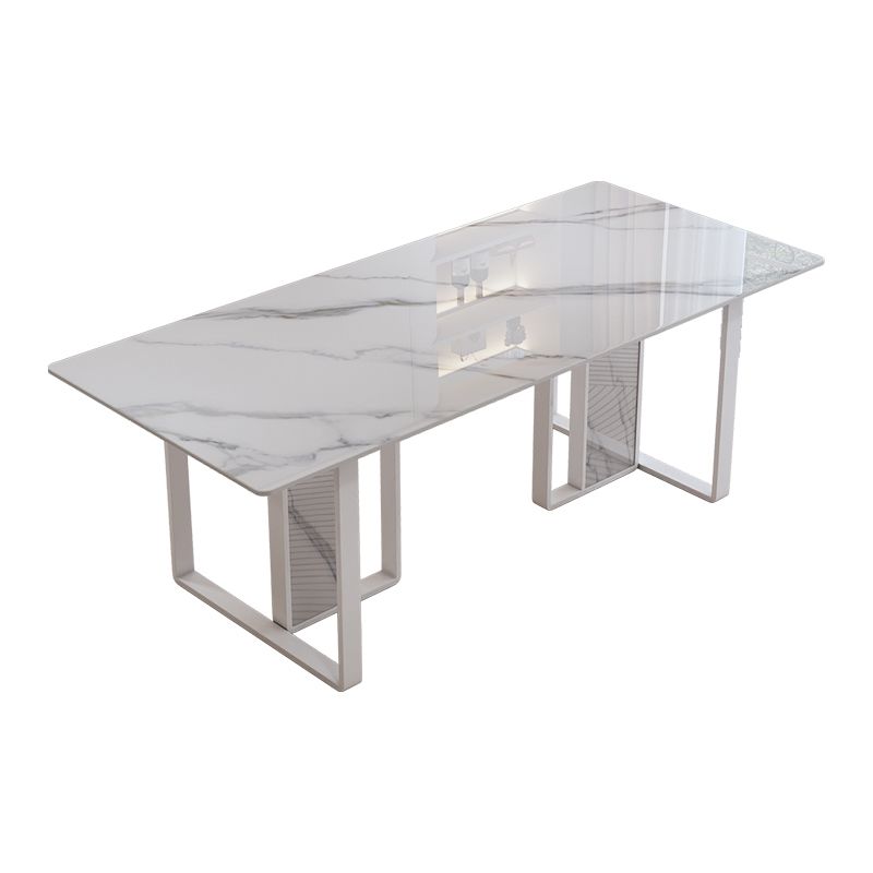 Modern Rectangle Stone Dining Table 1/5 Pieces Dining Set for Dining Room