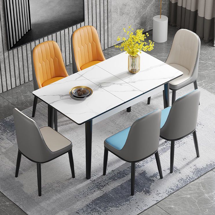 Traditional Standard Sintered Stone Dining Room Set of Collapsible Rectangle for Kitchen Table Set