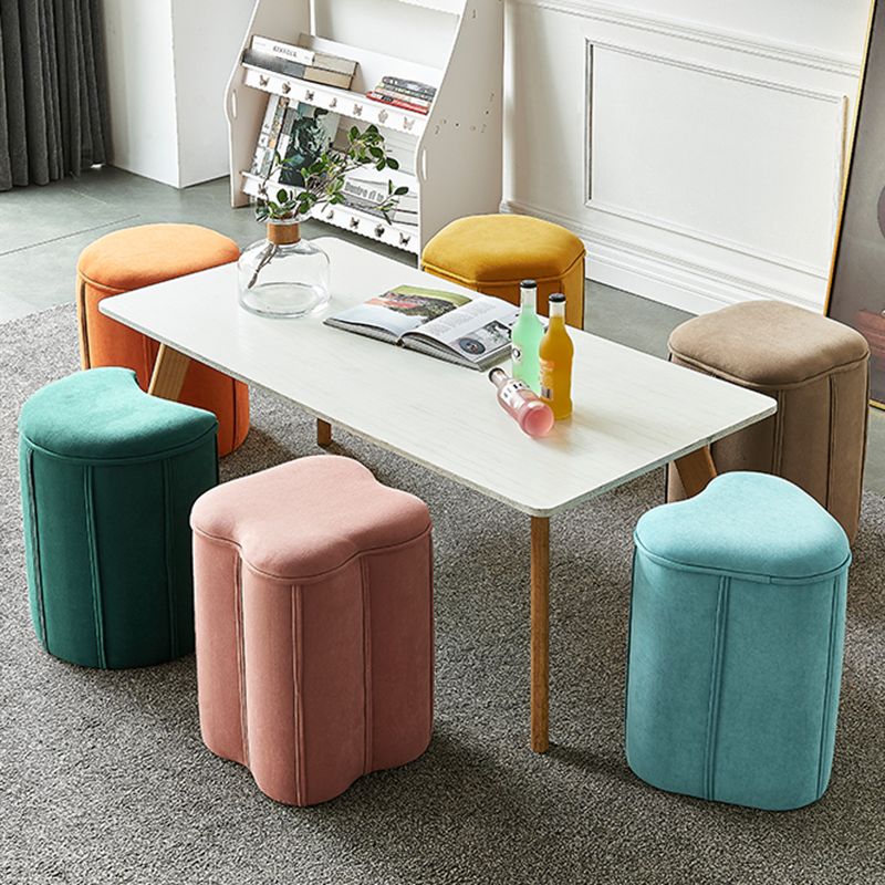 Contemporary Ottoman Solid Color Cotton Blend Standard Indoor Tear Resistant Ottoman