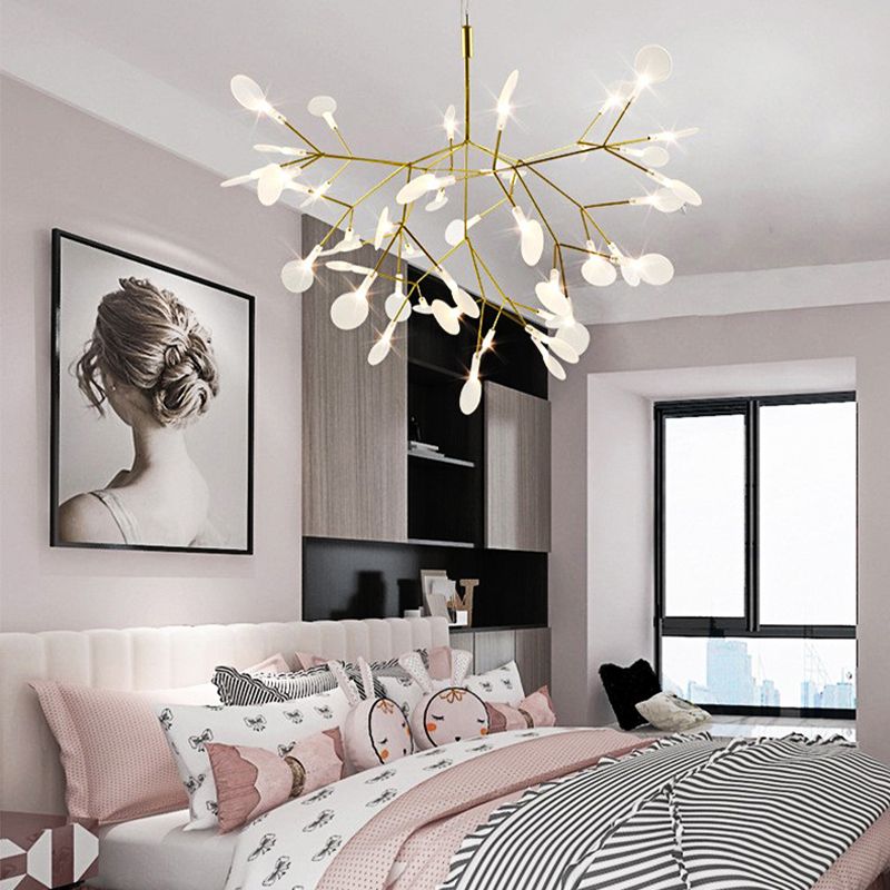 Luces de lámpara de fuego de fuego contemporánea luces de techo de acero inoxidable para sala de estar