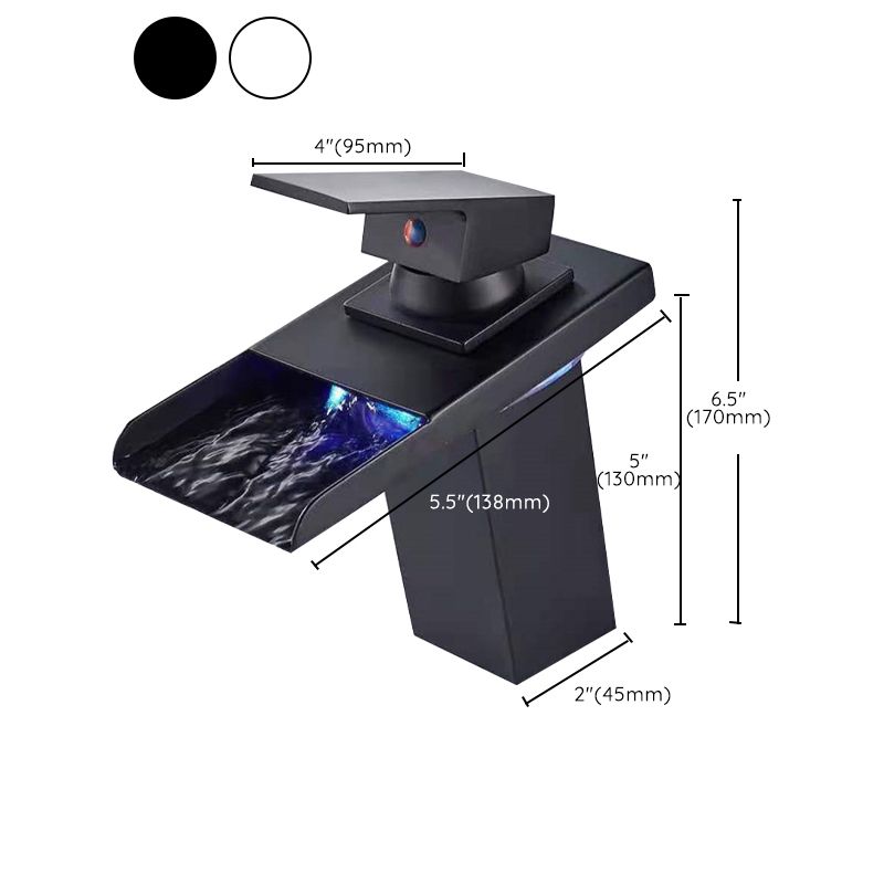 1-Handle Basin Lavatory Faucet 1-Hole Widespread Bathroom Vessel Faucet with LED Lighting