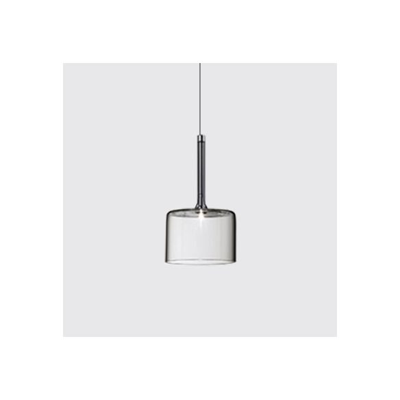 Nickle Zylindrisch/Trommel/lange Säule Suspension Anhänger Modernist 1 hellgrau/rot/orange Glas LED Hängende Leuchte